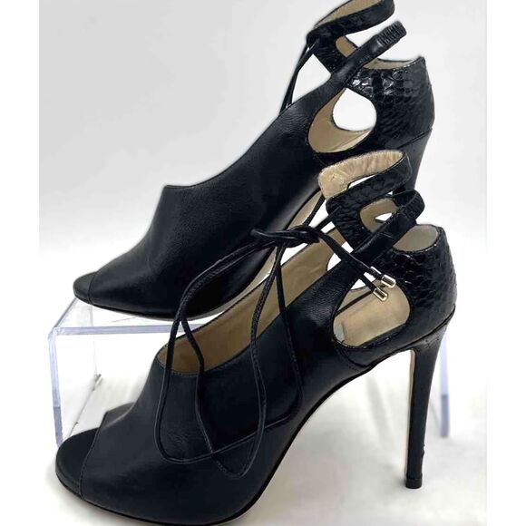 Authentic Jimmy Choo "SAYRA 100" Black Stiletto High Heel Booties Size EUR 36.5 - Picture 2 of 6